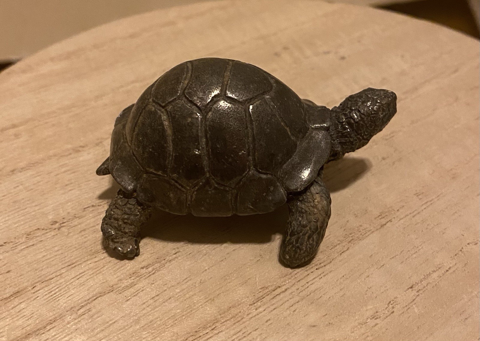 Cast Solid Bronze Turtle Artwork, Metal Turtle Realistic Mini Figurine