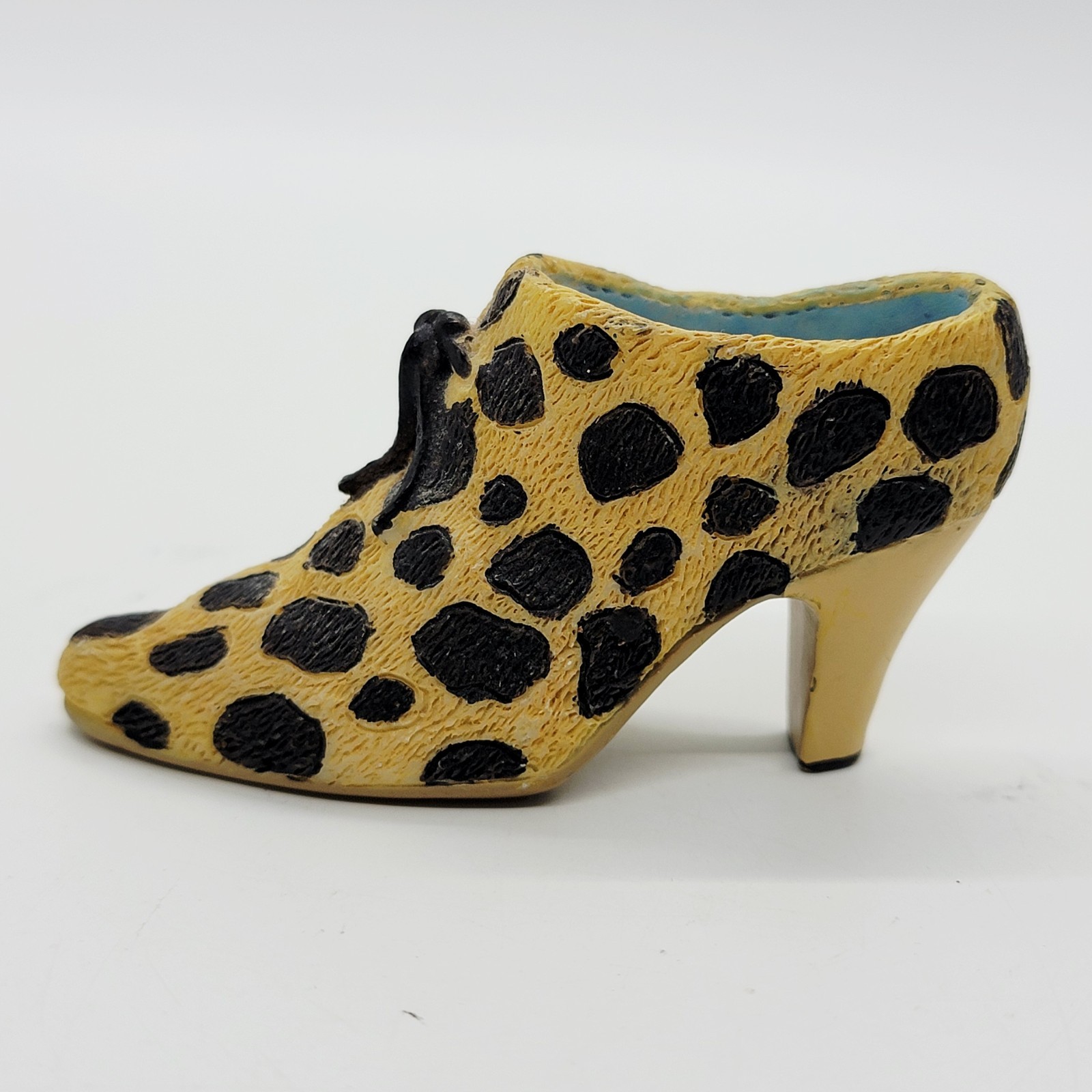 Miniature Resin Animal Print Shoe Figurine – High Heel