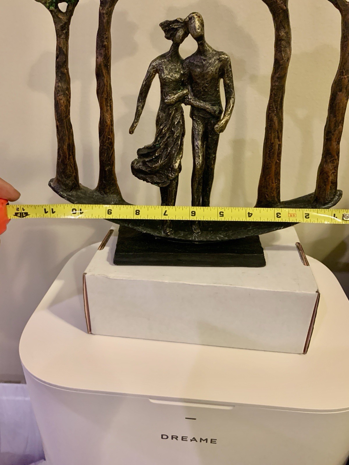 Rustic Cast Bronze-Look Table Sculpture Through The Years Impressionism 11”x 11”