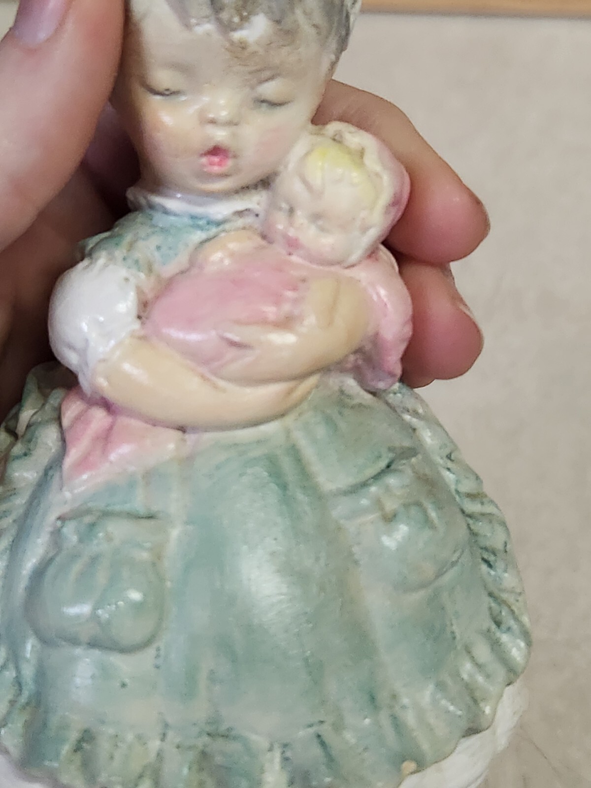 Vintage Ceramic Figurine – Woman Holding Baby 4″ Tall