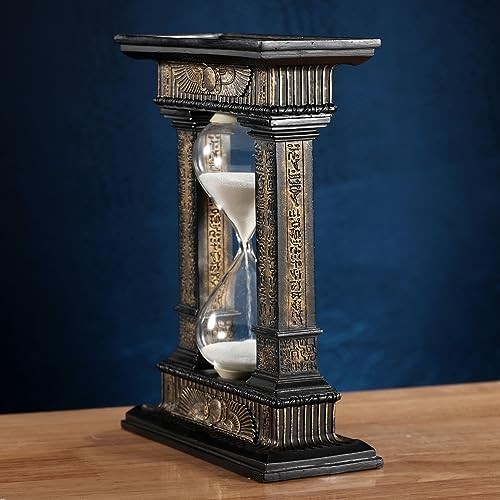 Veronese 7.1″ Egyptian Winged Sun Columns Resin Sand Timer, 5-Minute