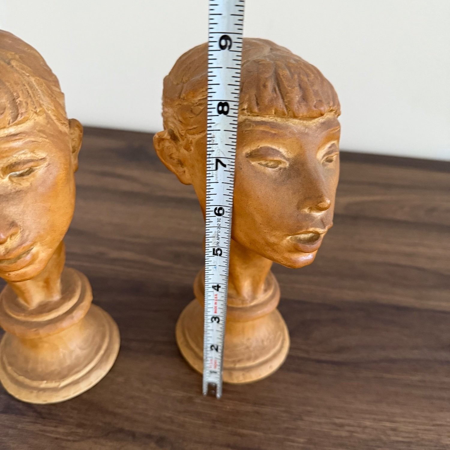 Vintage Fred Press Ballerina Bust Statues 1971 MCM Door Stop Book Ends 9′