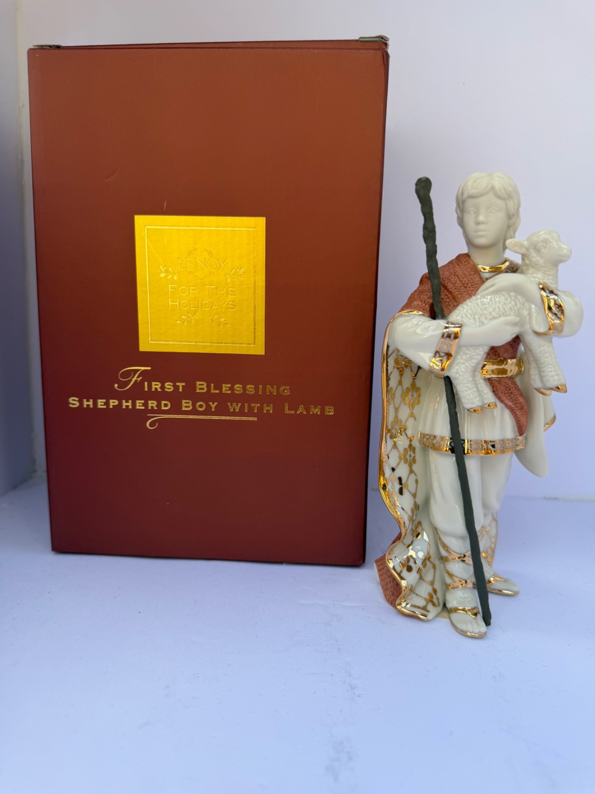 Lenox First Blessings Nativity SHEPHERD BOY with LAMB Figurine NIB