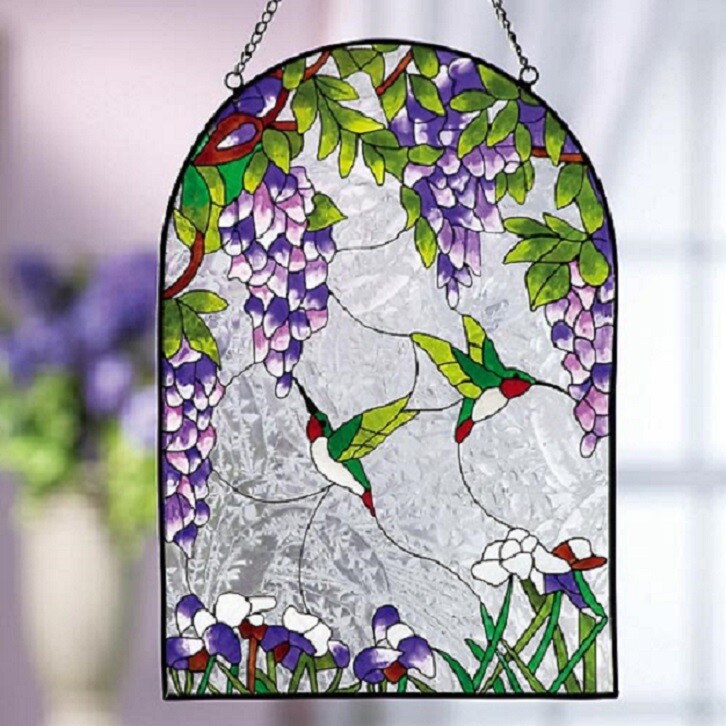 PURPLE WISTERIA ACCENT METAL STAND ANTIQUE WHITE 23″ x 14″ x 14″ LG NEW IN BOX