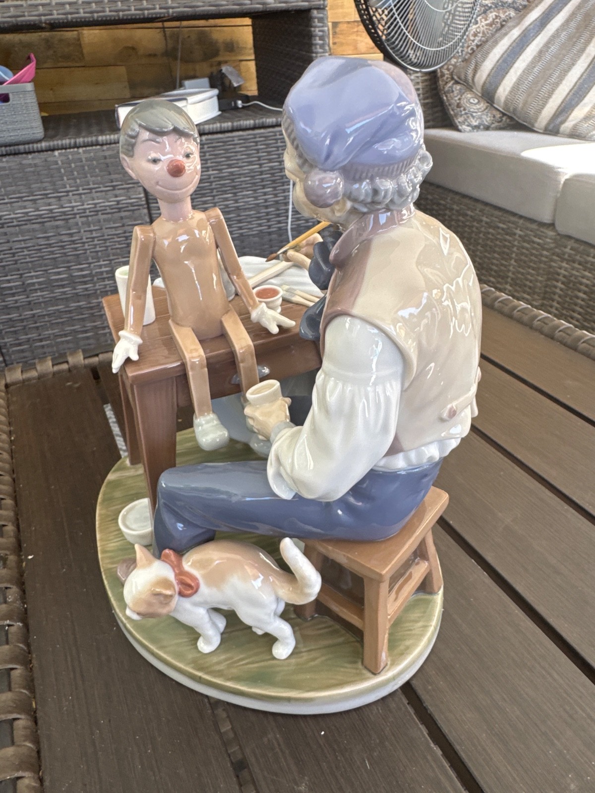 LLADRO RARE “The Puppet Painter & Cat ” Porcelain by Lladro Spain 1985 VERY NICE
