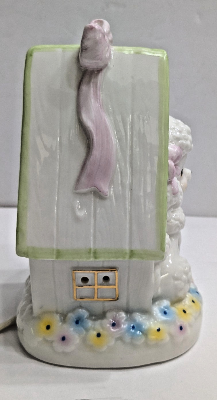 Vintage Lefton Small Porcelain Anthropomorphic Poodle Night Light