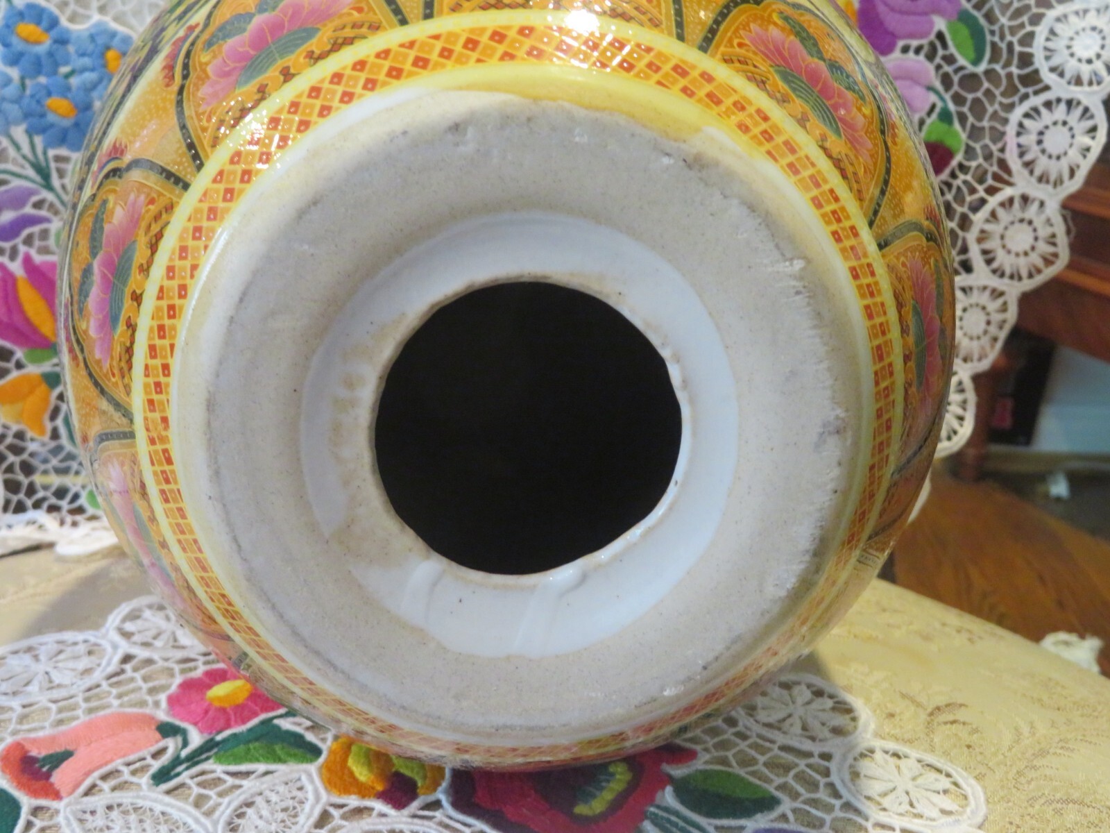 Unique Vintage Satsuma 12 1/2 Inch Ceramic Egg – Hand Painted