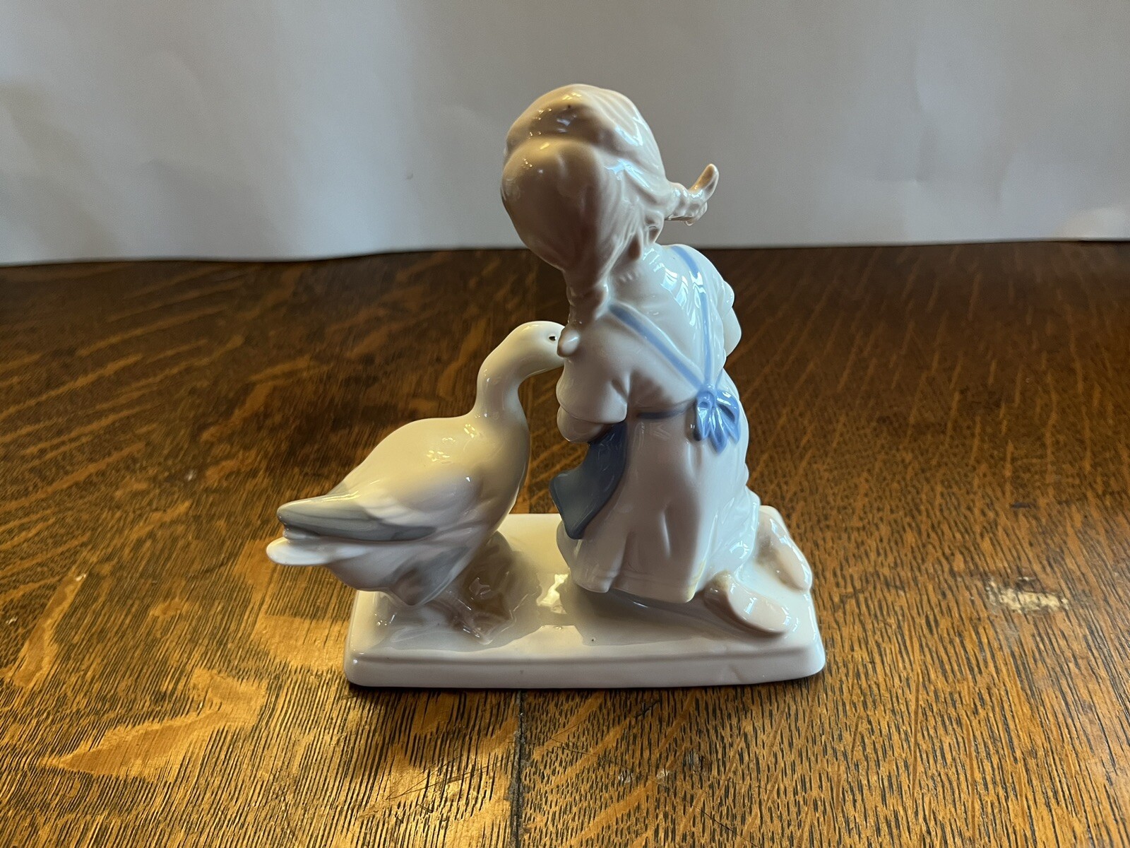Vintage Gräfenthal Girl Figurine Feeding Goose/Porcelain/Marked On Bottom/1859
