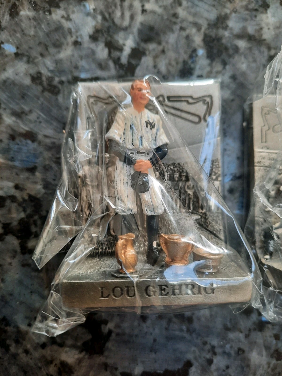 6) Great Moments in baseball pewter figures by Longton Crown Gehrig Young Musial