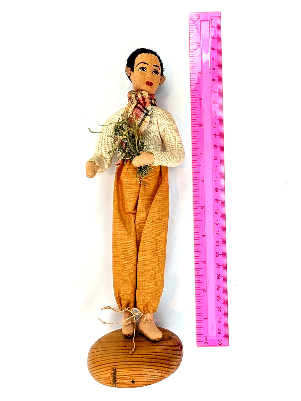 Vintage 1955 Philippine Folk Art Doll Olongapo P.I. Farmer Magsasaka Souvenir 12