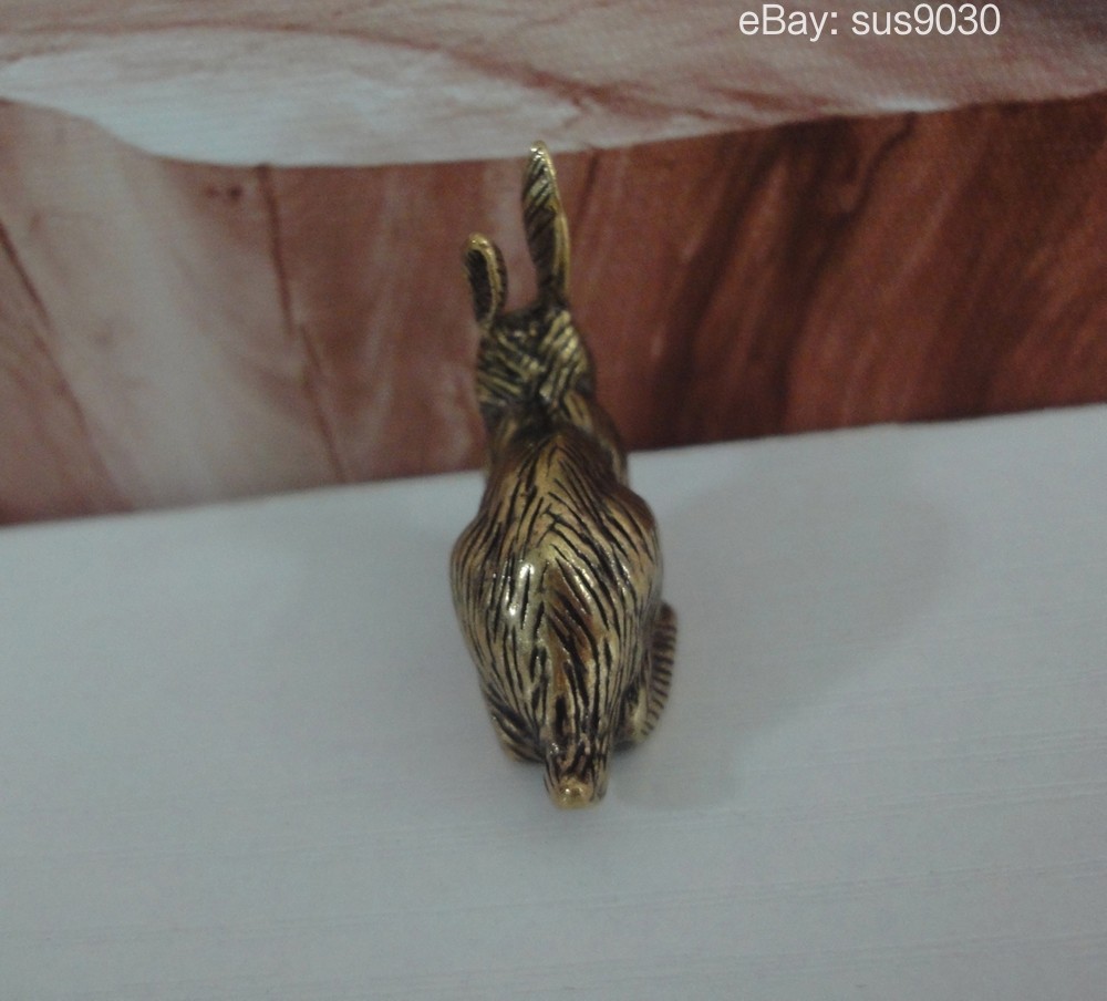 Solid Brass Rabbit Figurine Ornament: Home Decor Statue
