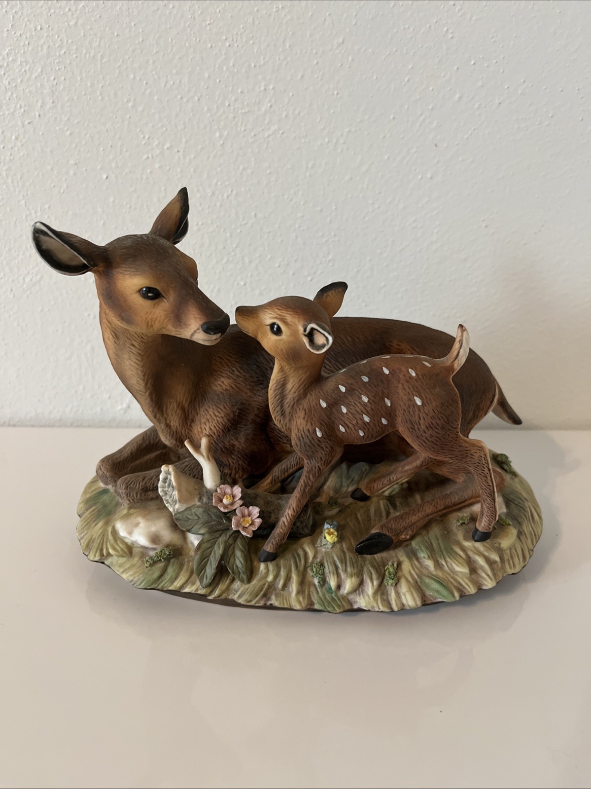 Vintage Masterpiece Porcelain by Homco Fawn & Baby Deer Figurine