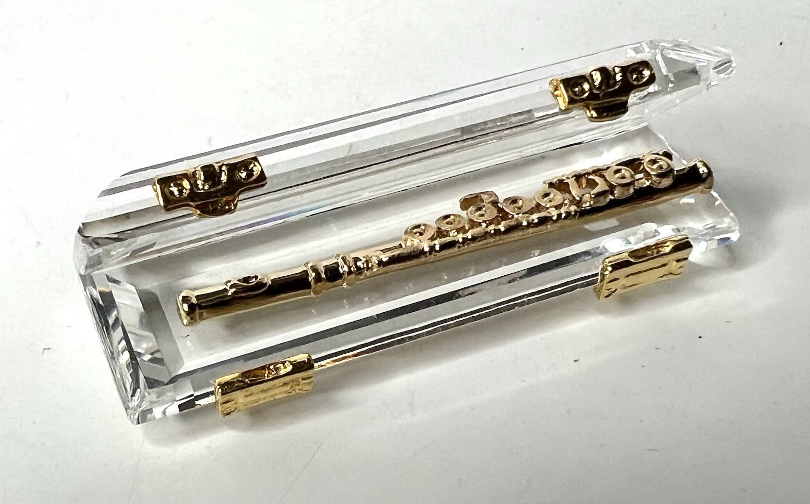 Swarovski Flute In Crystal Case Miniature Case 1.5”x5/8” Clarinet 1.25”