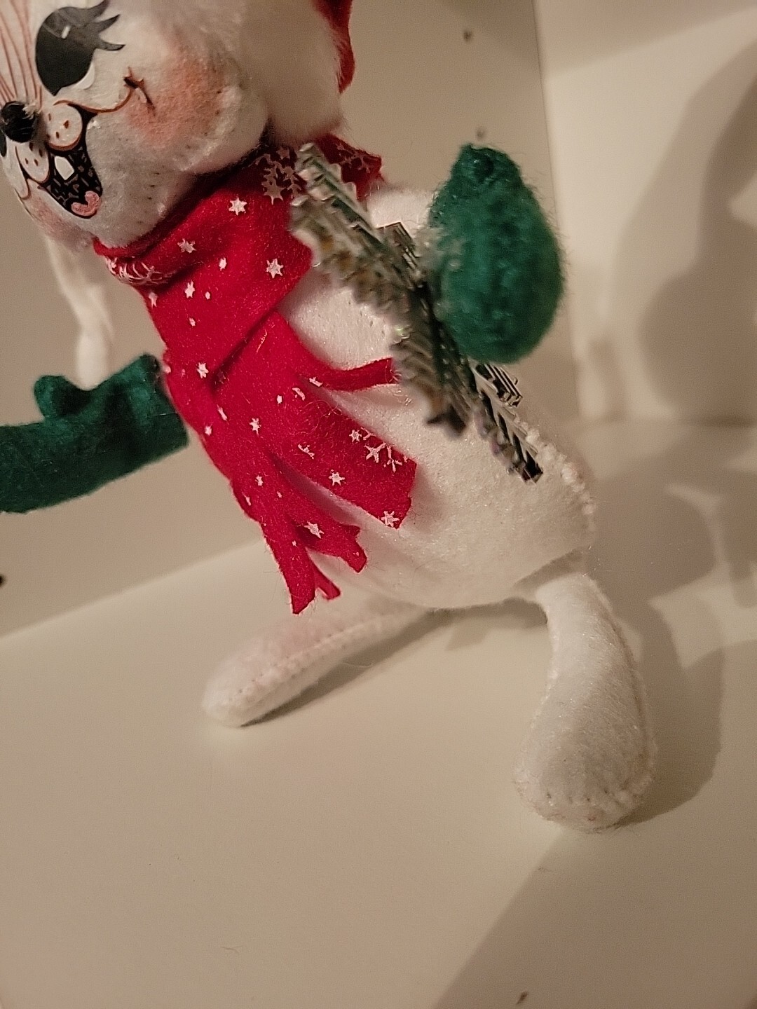 Annalee Posable Snowflake Mouse Santa Hat Scarf Christmas Holiday Kitsch 2007