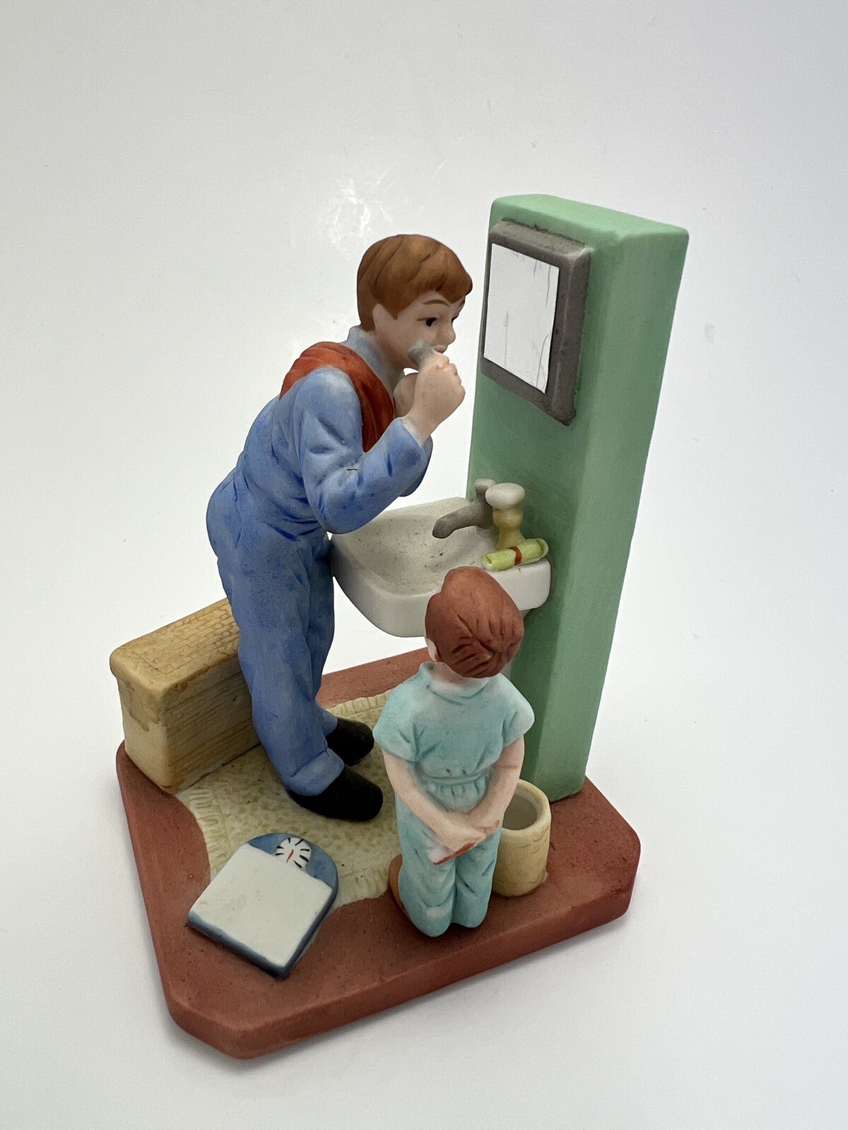 Figurine Inspired From the art by Norman Rockwell Little Shaver 1986 Dad & Son