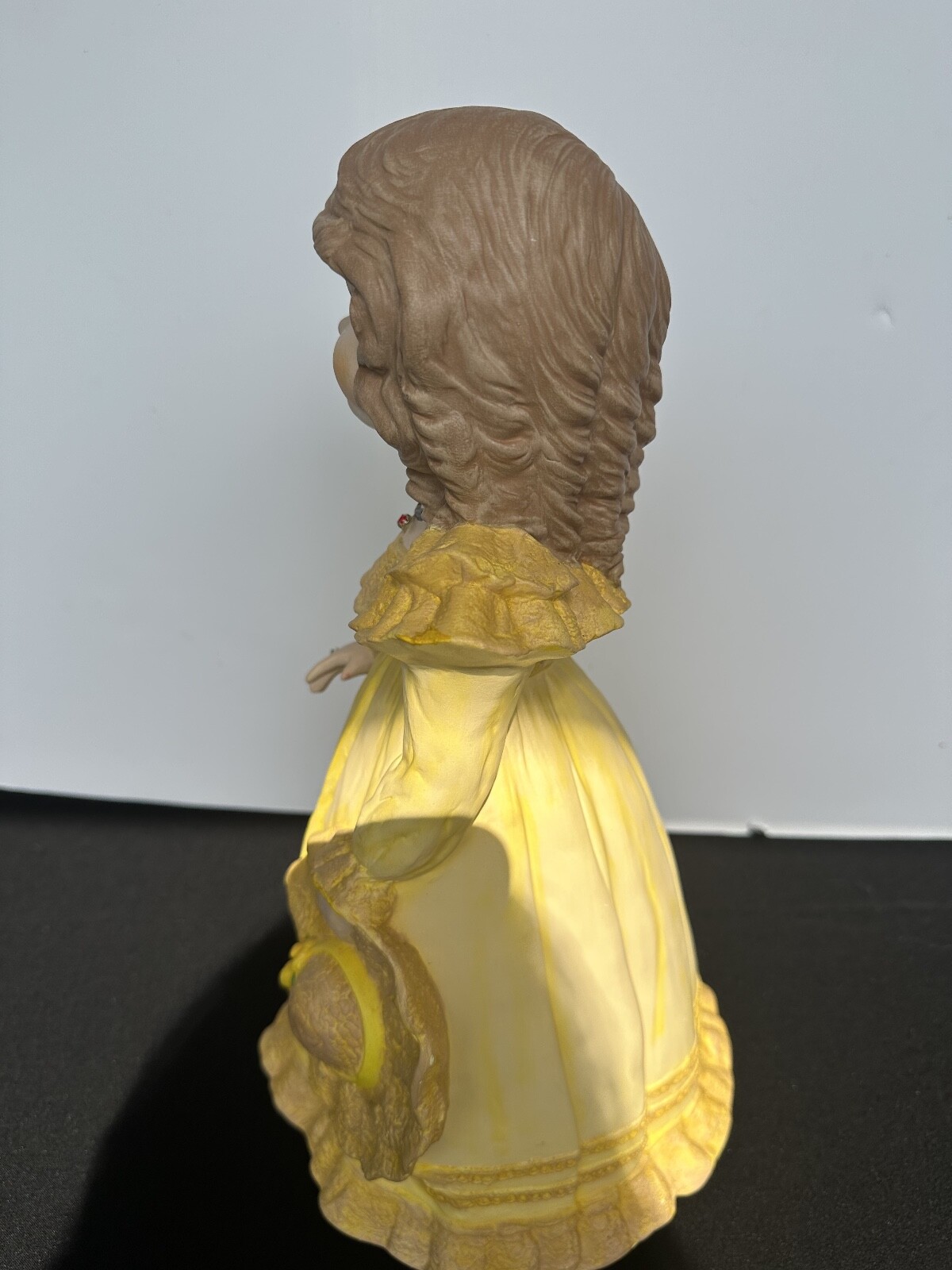 Vintage Hand Painted Porcelain Girl Figurine 13″ Signed by Artist Matte Finish