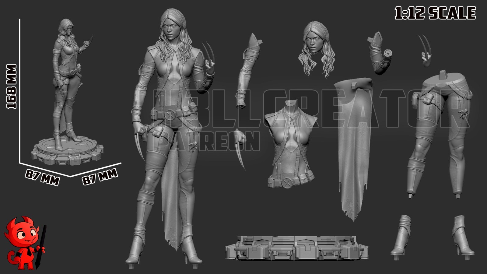 X-23 / Laura Kinney Figurine Marvel Hand Painted Model / DIY Kit 11 pcs