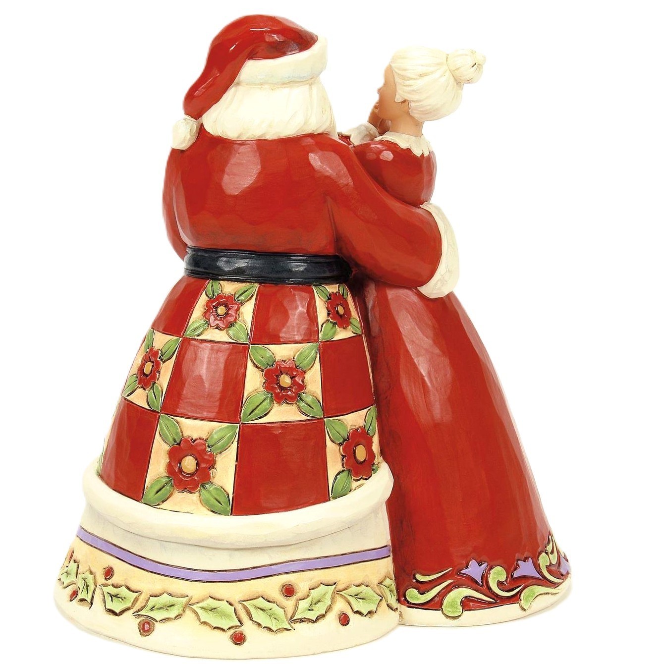 ❦ New JIM SHORE Christmas Figurine MR & MRS CLAUS Poinsettia Santa Holiday Dance