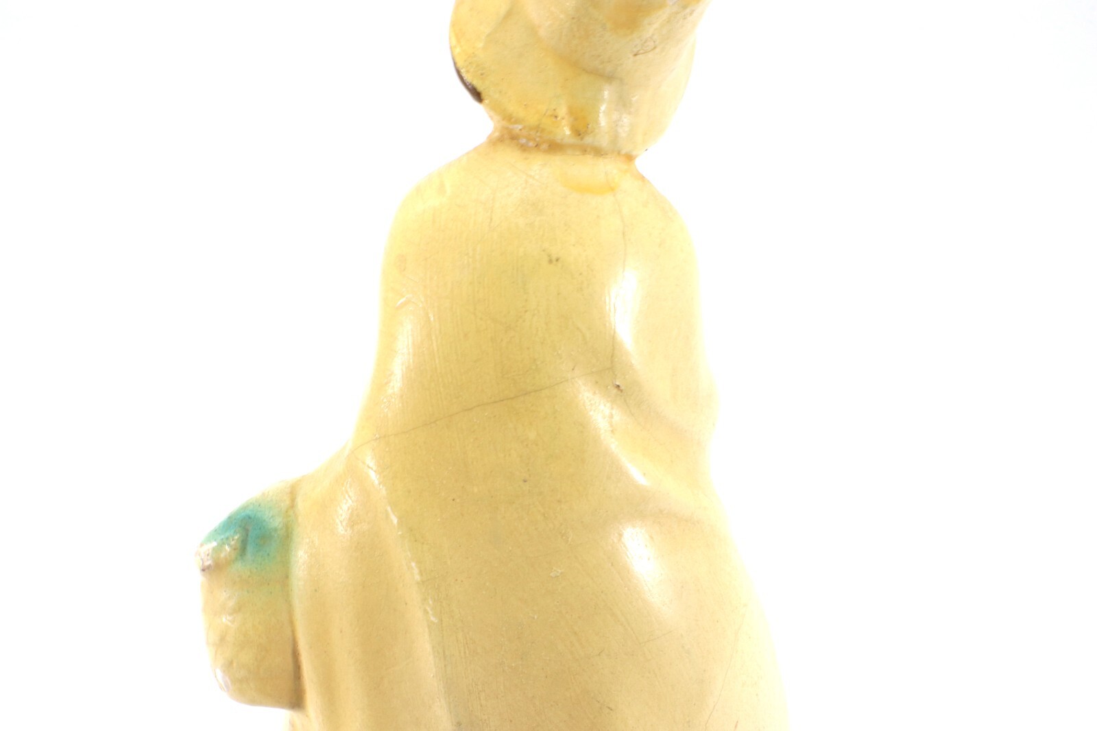 Roman Art Co Robia Ware Chalkware FIGURINE Yellow Lady USA 1940s