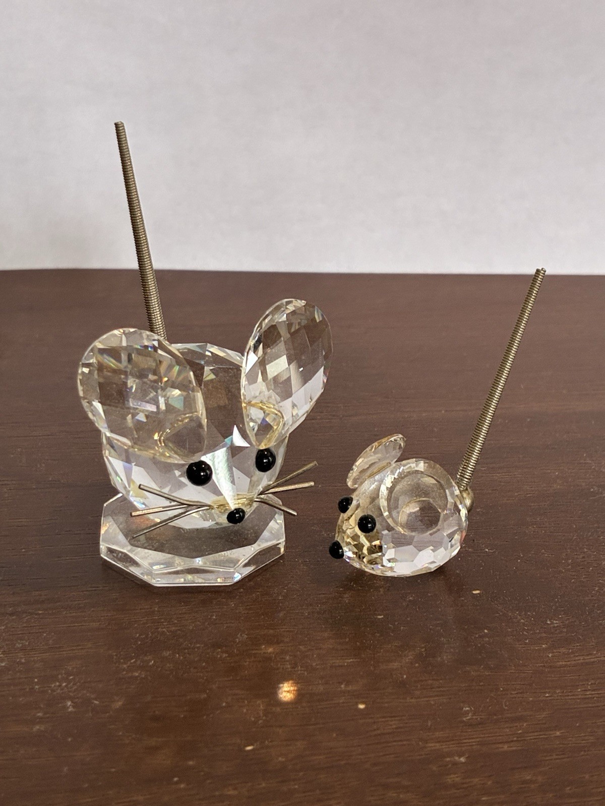 Swarovski Crystal Mouse with Metal Tails Small, Medium – set of 2