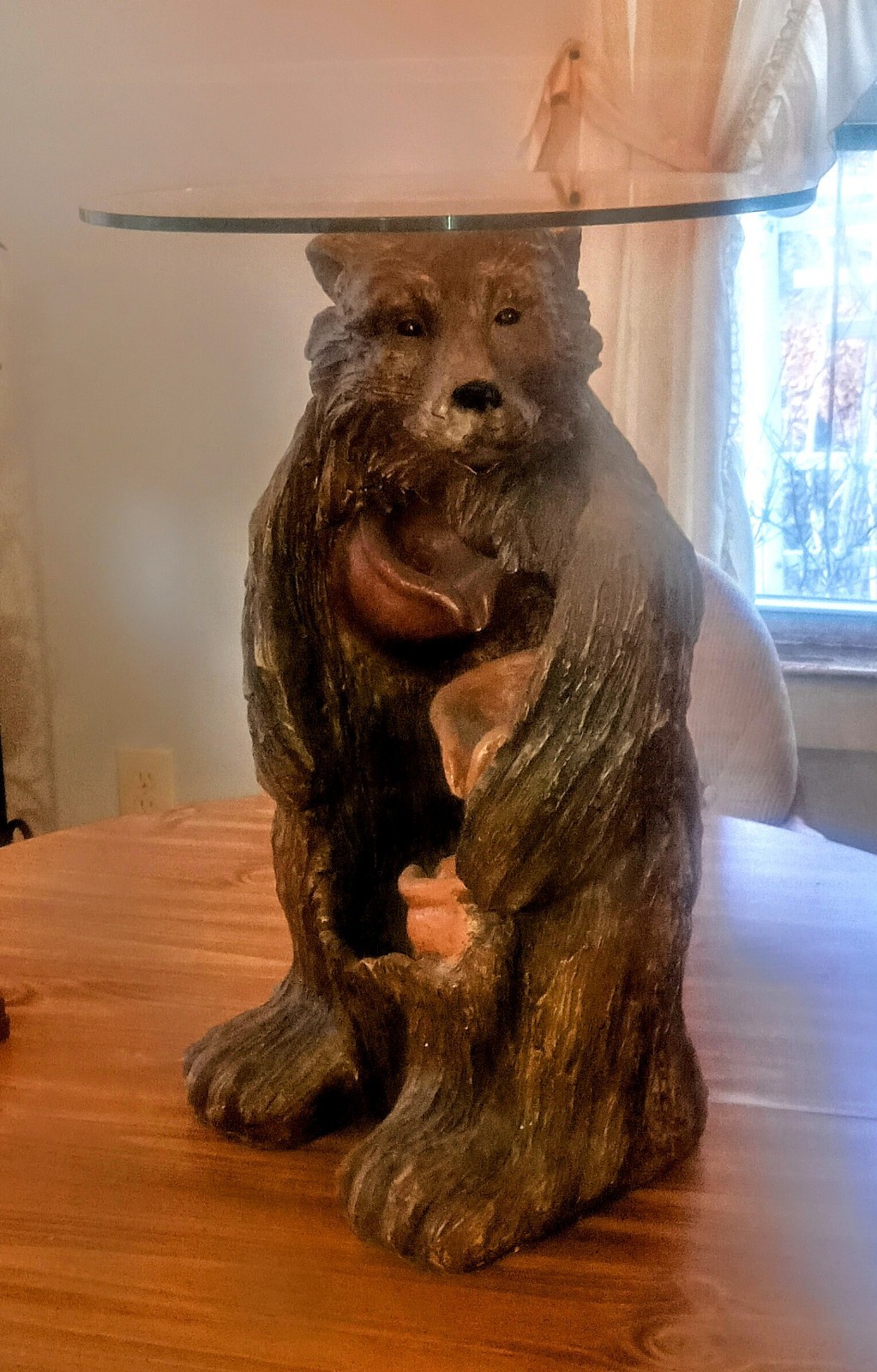 Lighted Bear Fountain Table