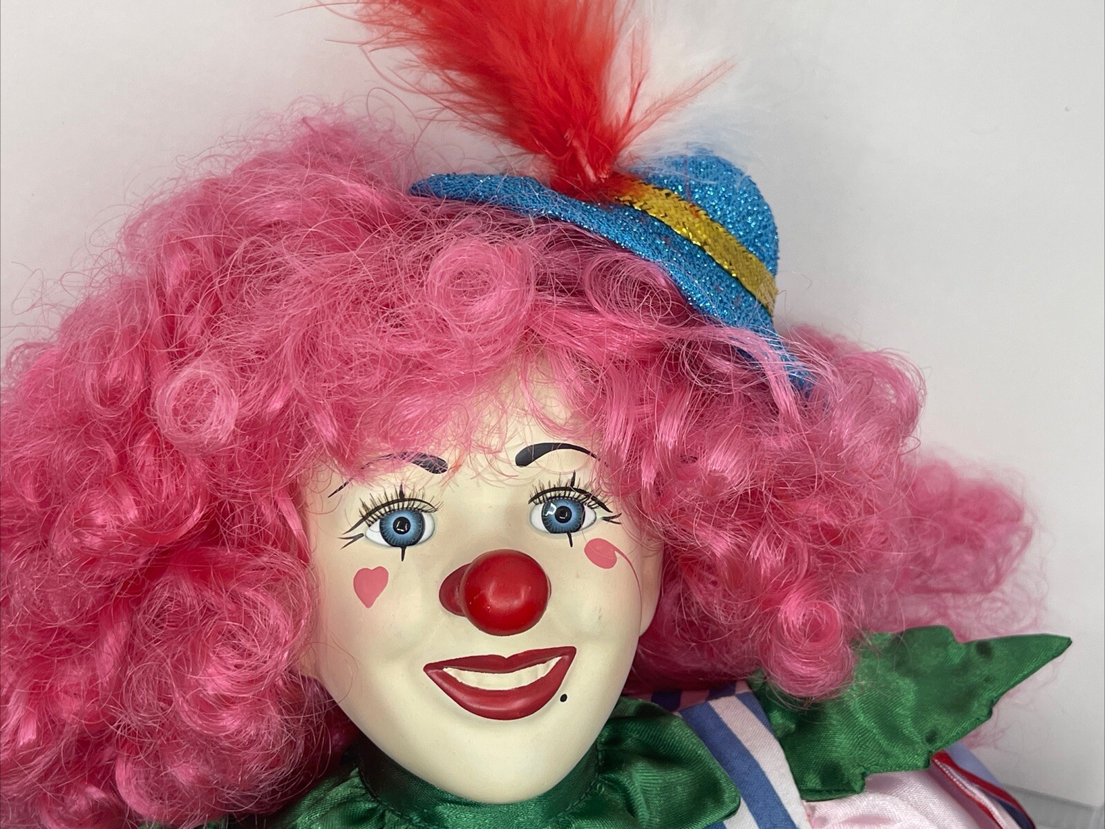 PINKY the Clown Porcelain Doll 1995 Pinky Productions Clown Supply NICE
