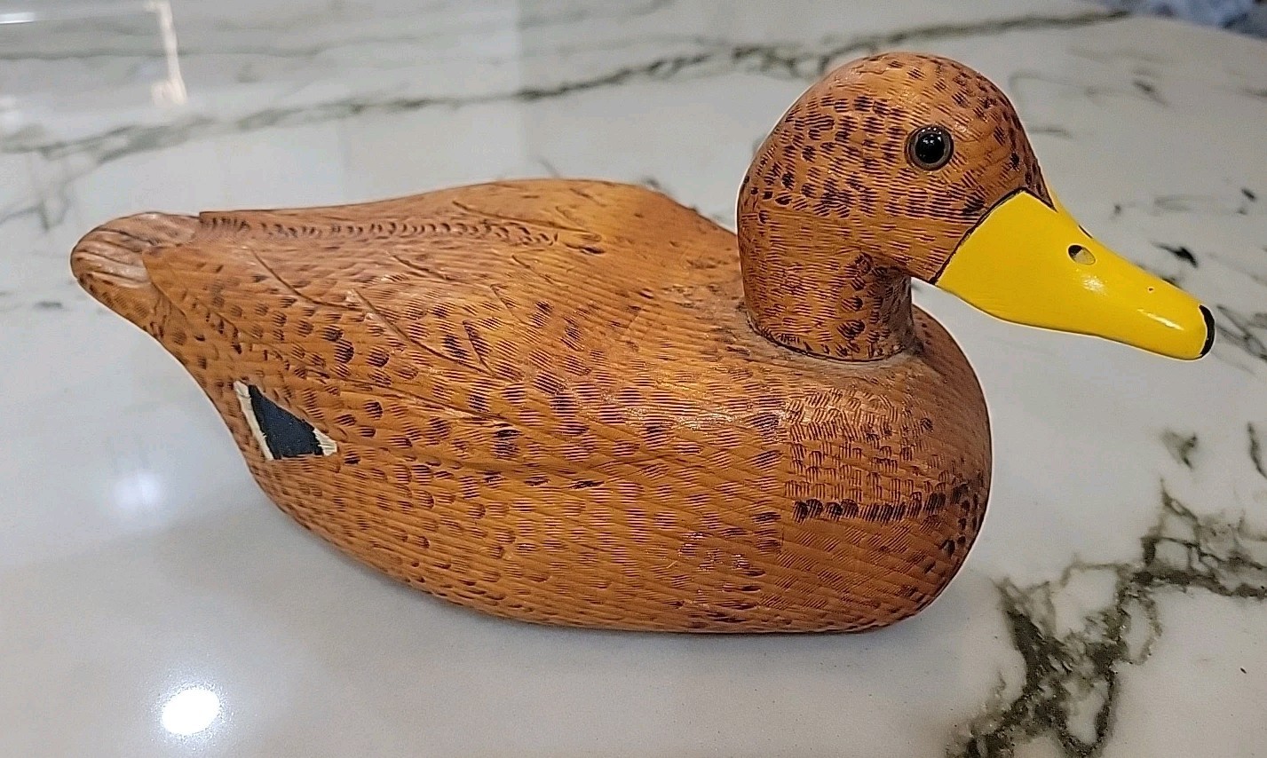 Wooden Mallard Hen Decoy Duck Hand Crafted By Cole” #1046- May 1992