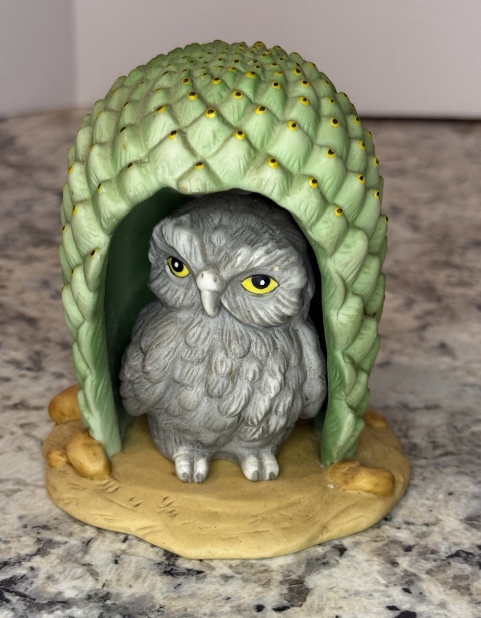 Franklin Porcelain Woodland Surprises Owl 1984 Jacqueline B Smith Figurine Set