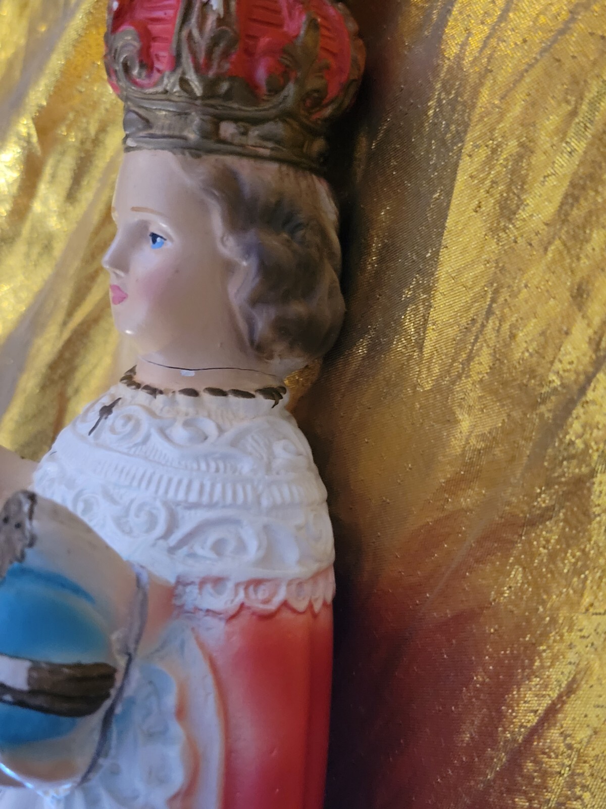 VINTAGE INFANT of PRAGUE STATUE 12x4x4 inches Heavy Ceramic baby Jesus 3 STATUES