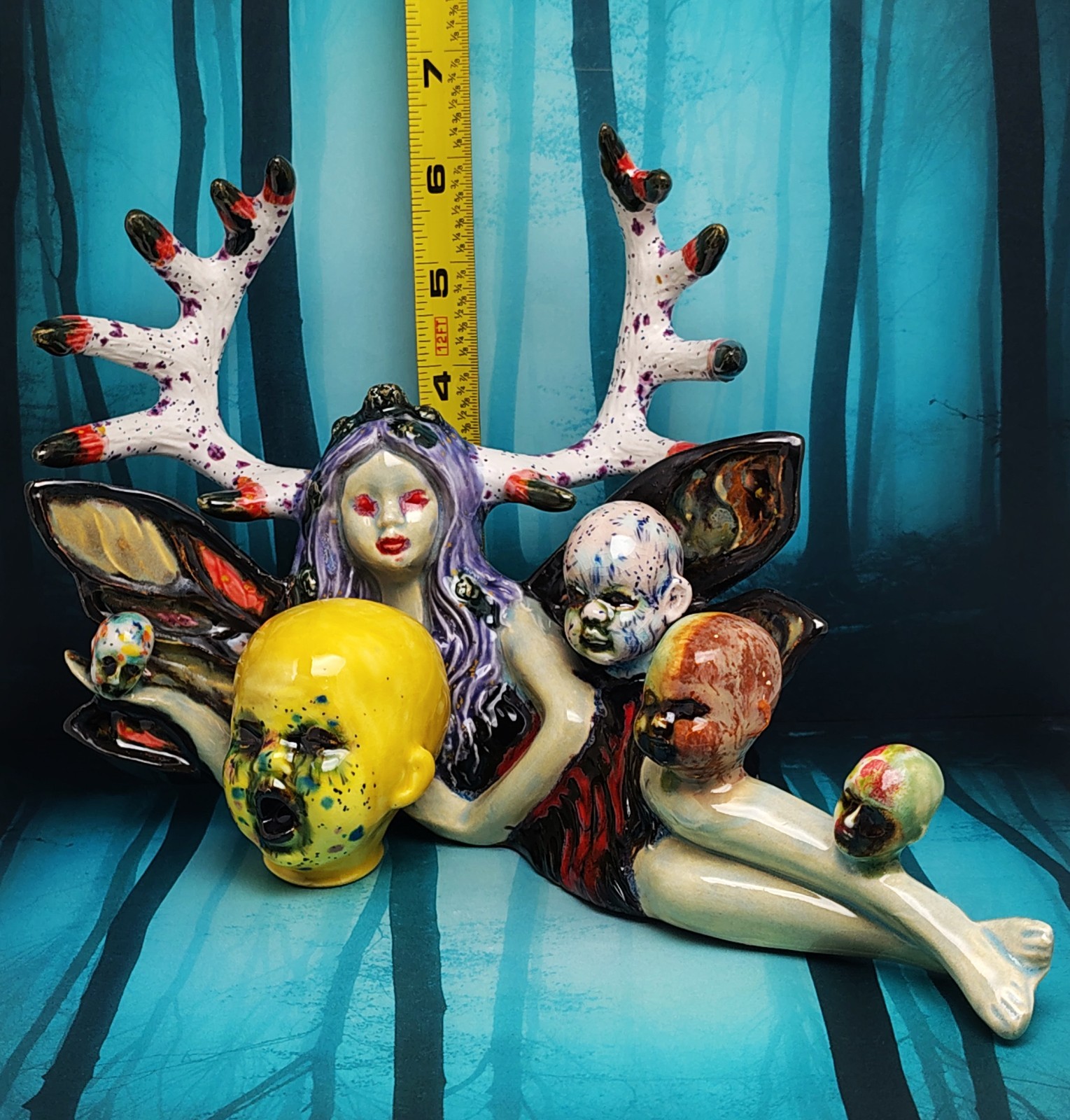 The Fairy Who Styled the Silence – Original Handmade Ceramic Figurine Gothic