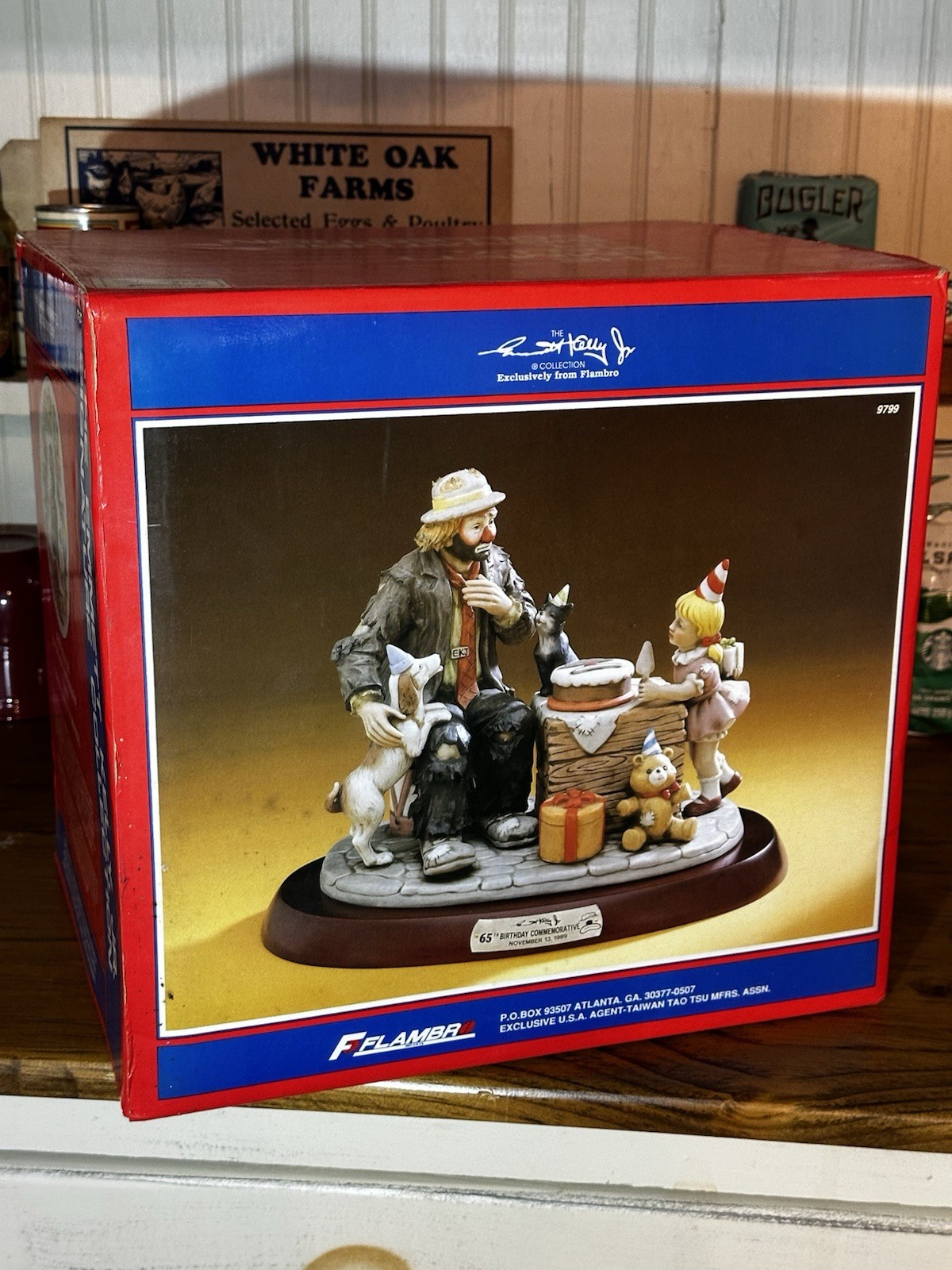 Emmett Kelly Jr 65th Birthday Commemorative Figurine 0586/1989 Signed With Box