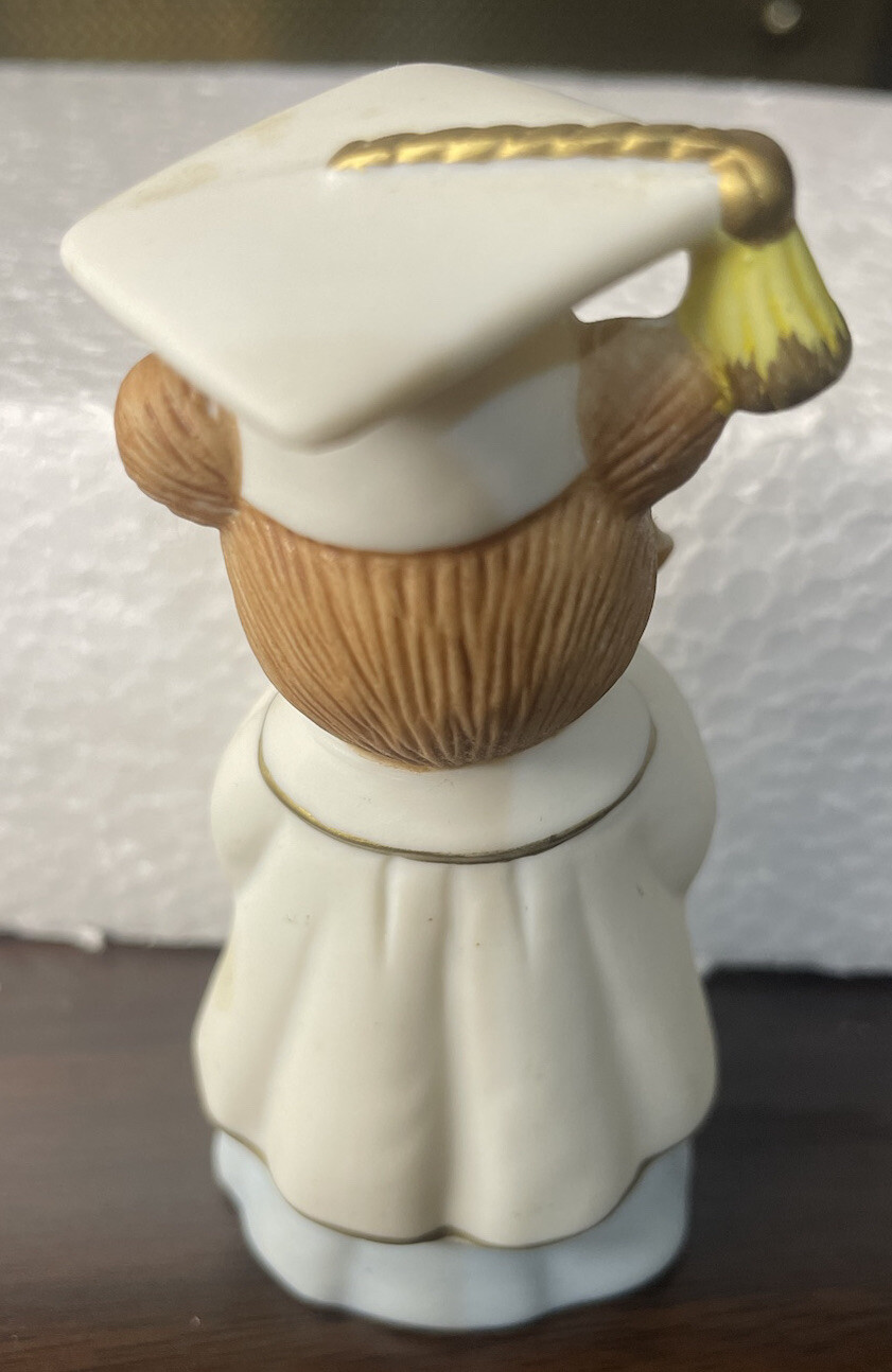 Vintage Homco Porcelain Graduation Bear Figurine Made In Sri Lanka #1404