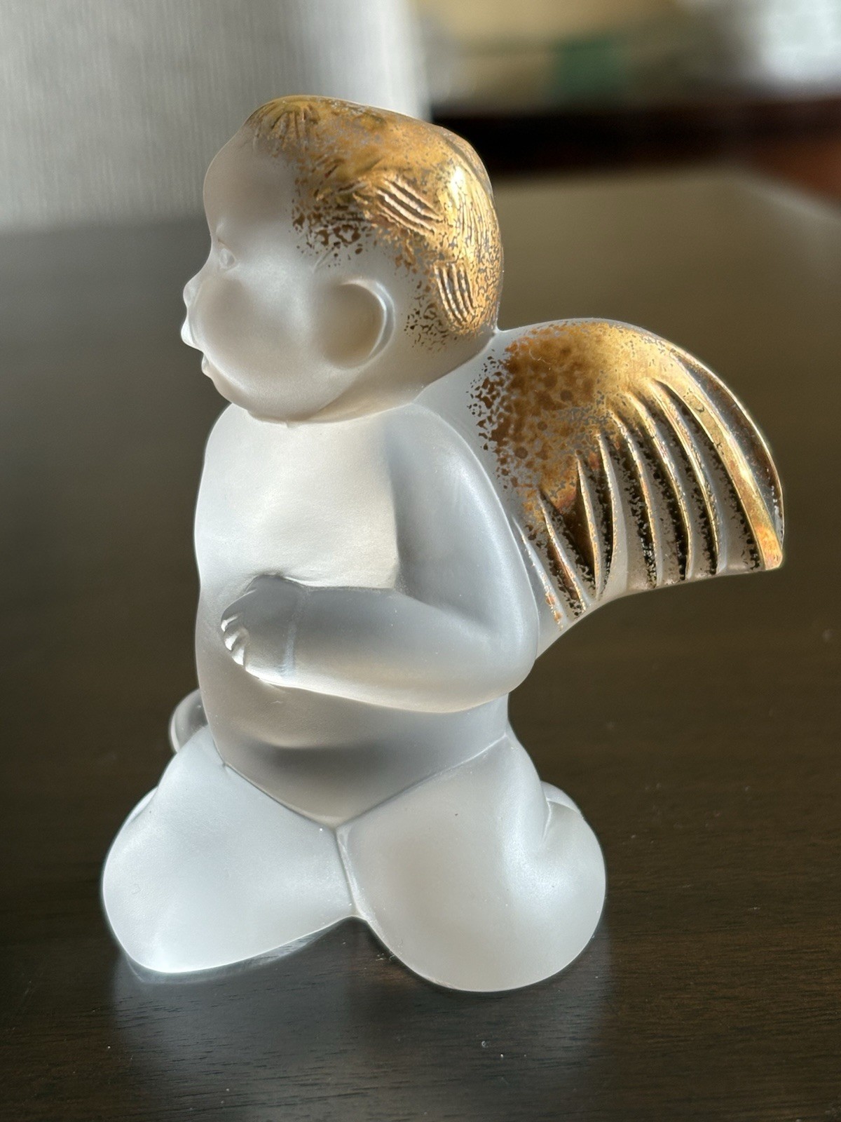 Lalique Elton John Signed, Numbered Crystal Cherub Figurine, Ange Cherubino