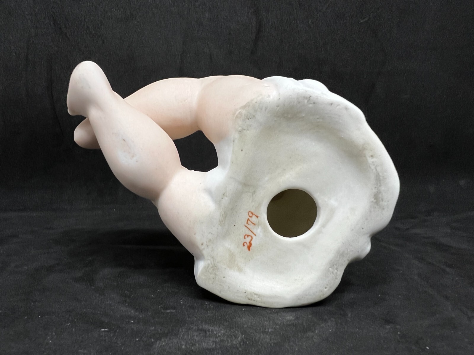 Gebruder Heubach-German Porcelain Bisque-Sitting-Hands Up Piano Baby 4 1/2″