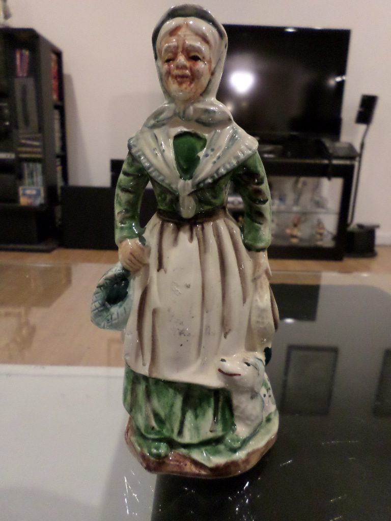 Vintage Porcelain Figurine Old Lady with Dog