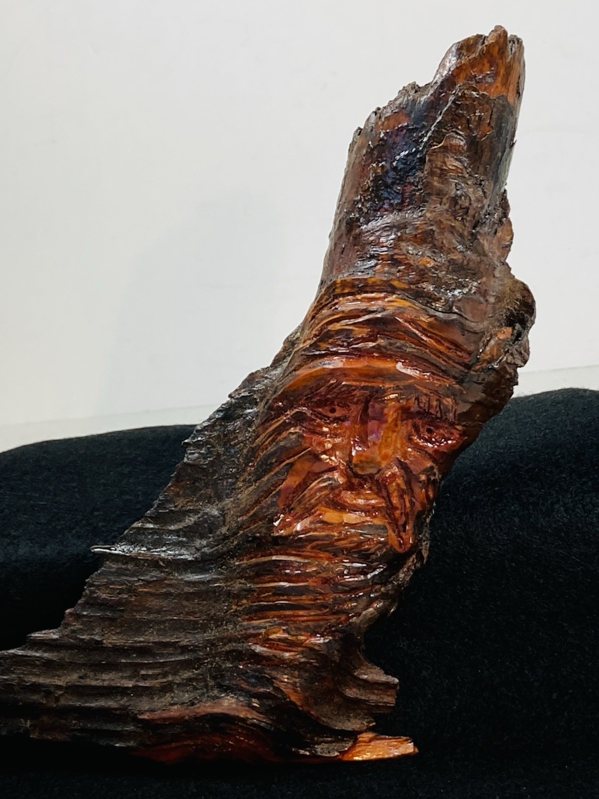 Vintage Wall Hanging Hand Carved Driftwood Old Man Tree Spirit Face 7 inches
