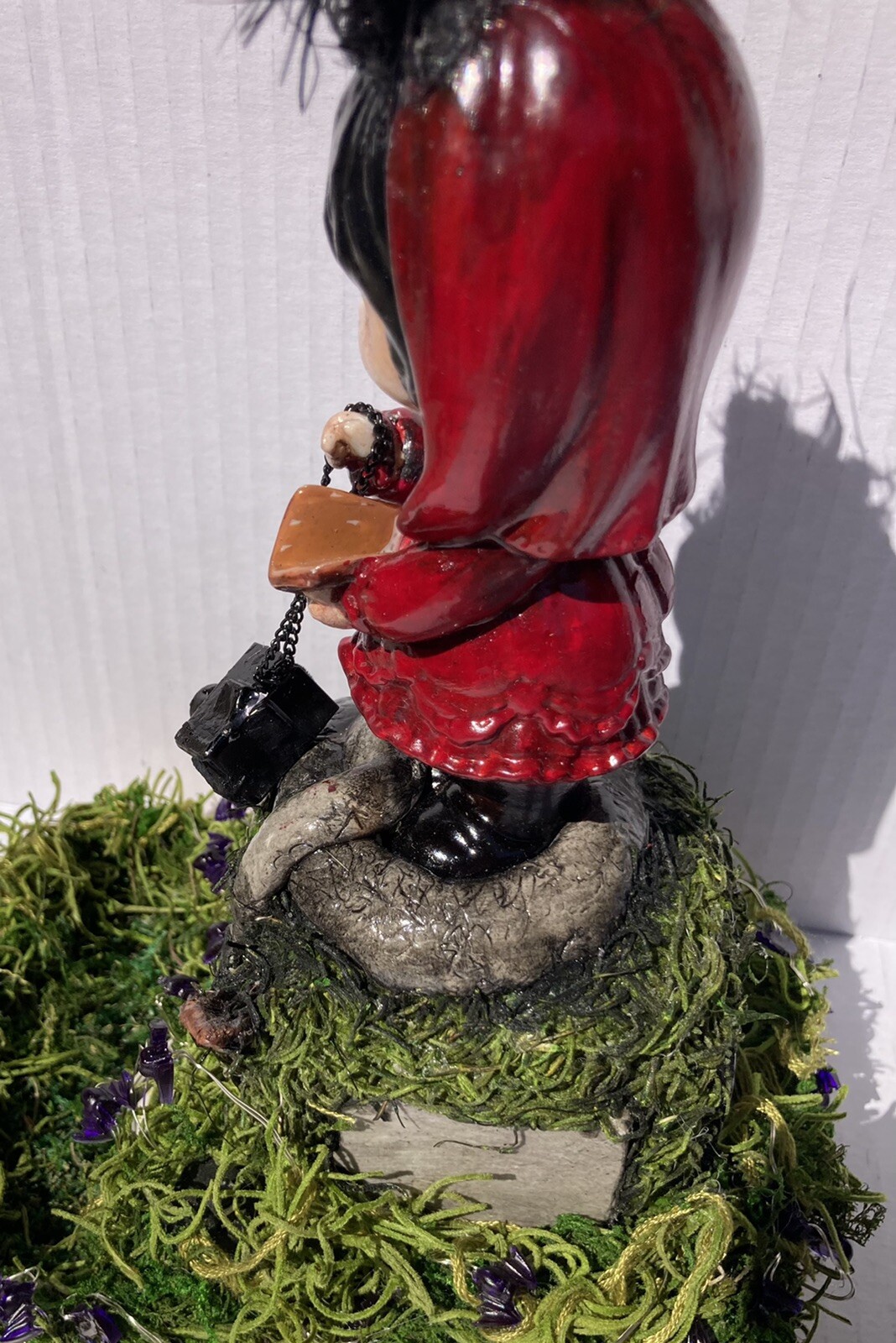 Lydia Deetz Precious Moments ALTERED Moments Beetlejuice Custom Art Horror Light