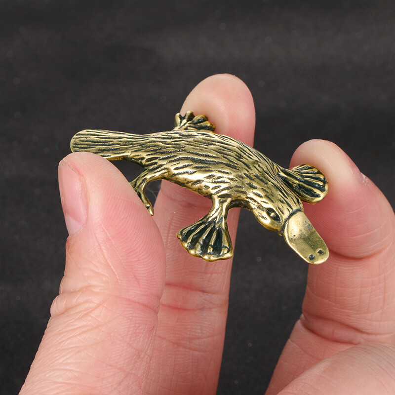 Solid Brass Platypus Figurine Small Statue Home Ornament Figurines Collectibles