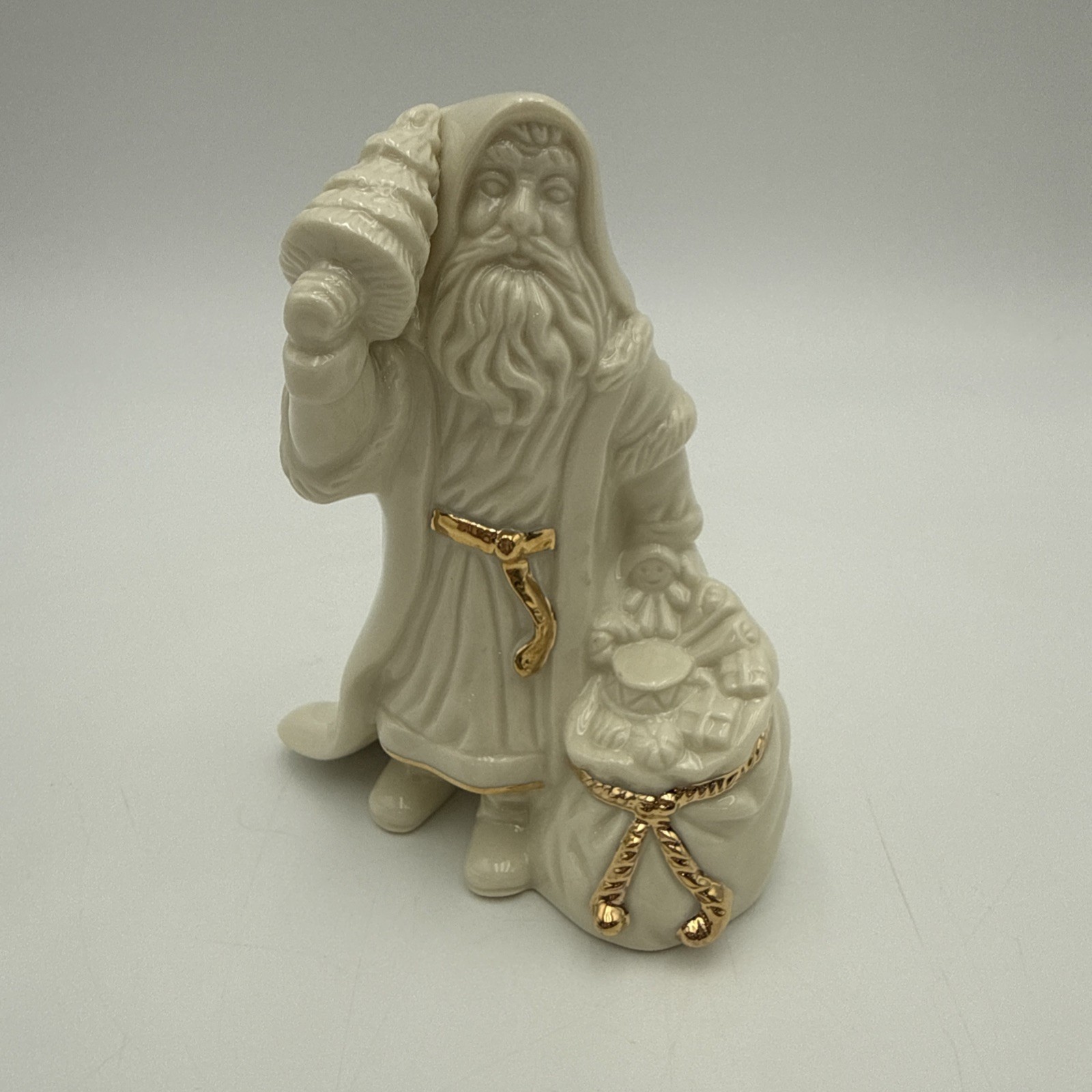 Lenox Santa Claus Figurine Classic Father Christmas Bag of Gifts Gold Accents