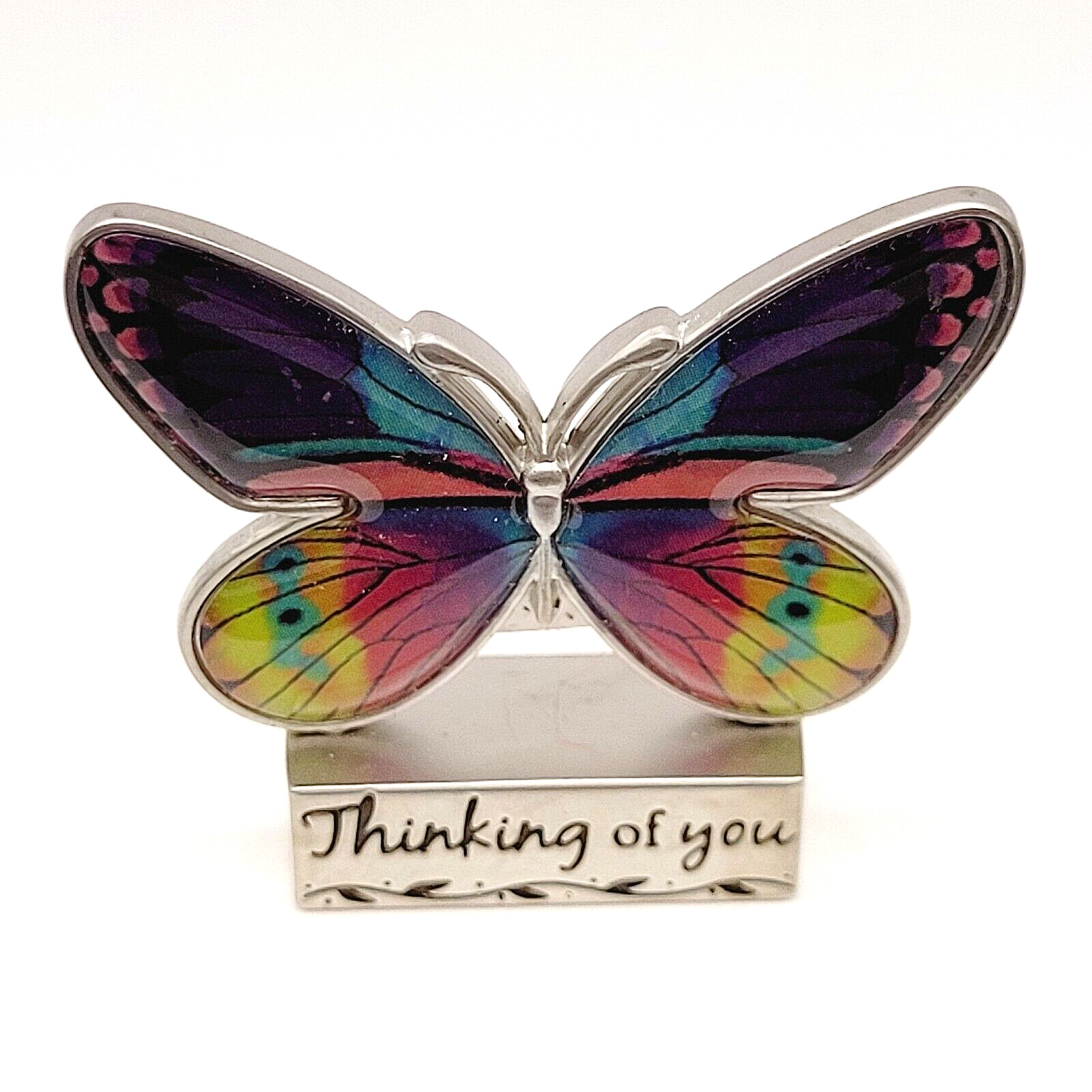 THINKING OF YOU Butterfly Figure Token Metal Desk Shelf Sitter Pocket Charm GANZ