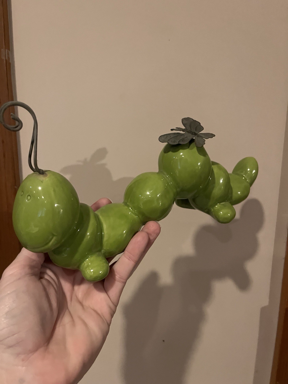 Art Pottery insect Bug Worm Caterpillar Figurine VTG Butterfly Cute Antenna