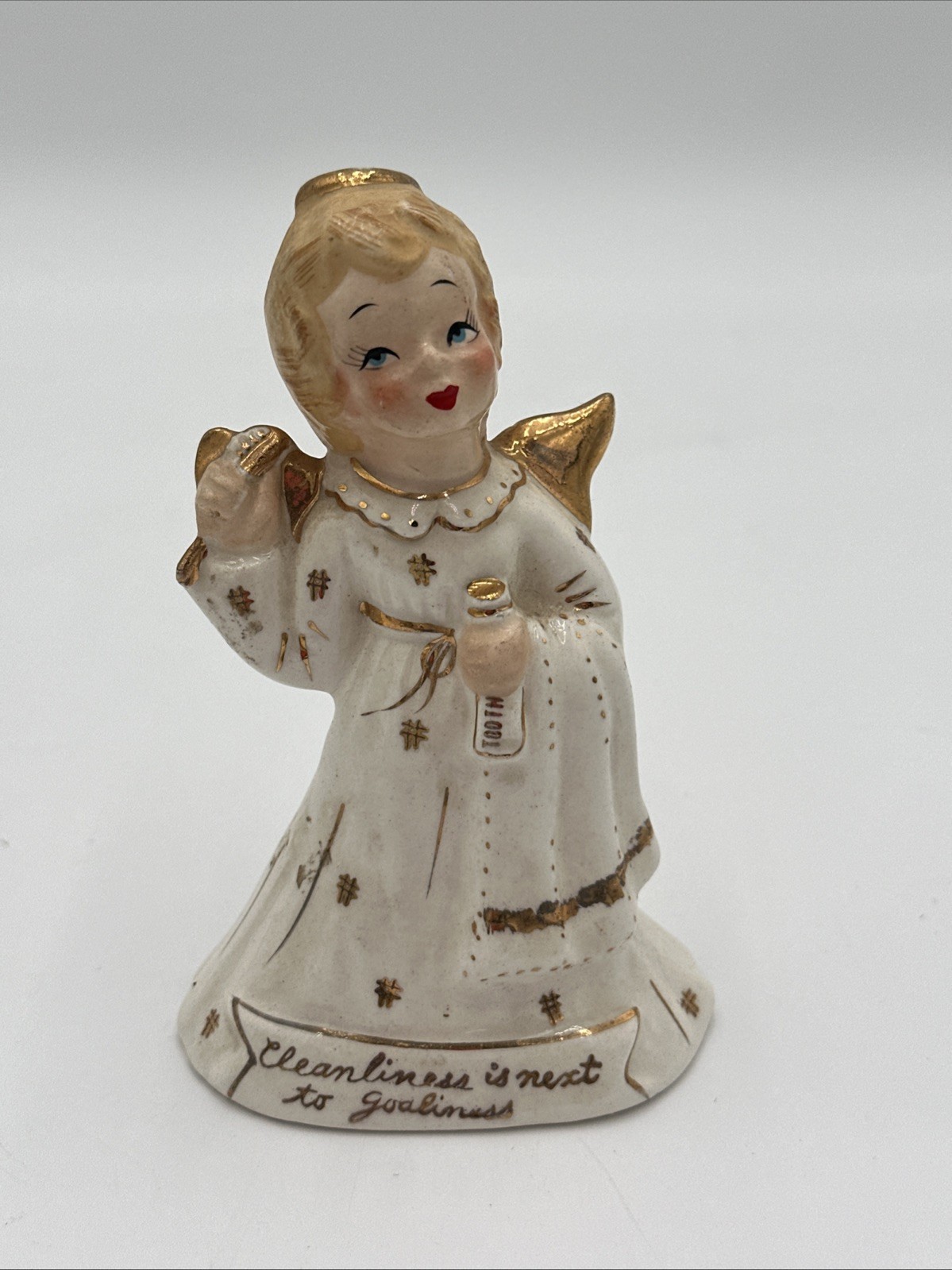 Vintage 1956 YONA ORIGINAL Angel Figurine Cleanliness is next to Godliness