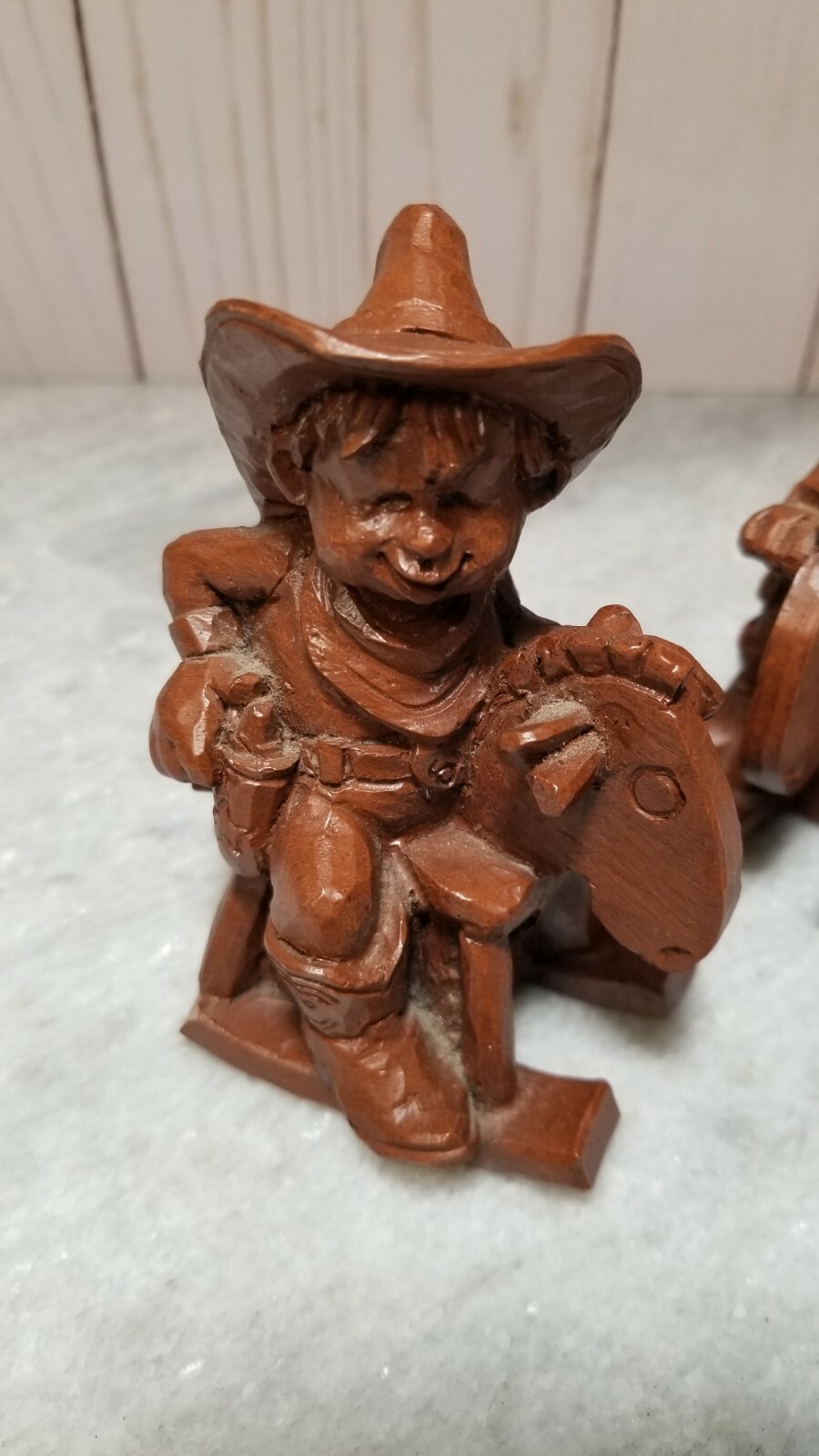 Wetherbee ’97 Cowboy & Cowgirl On Rocking Horses 4.25in Resin Red Mill MFG D4