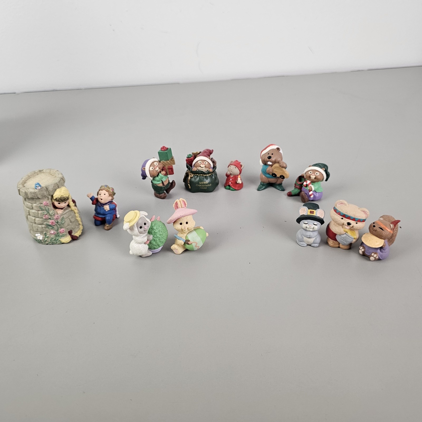Merry Miniatures Hallmark Christmas 1980s-1900s Holiday Collectible Lot Of 12