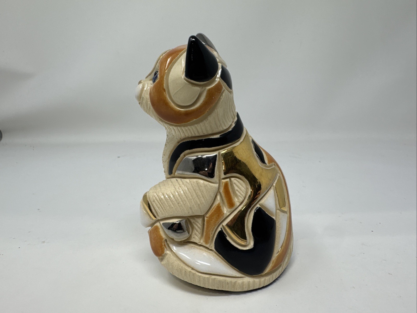 Artemis Rinconada Calico Cat Figurine Retired Silver/Gold Accents (B417)