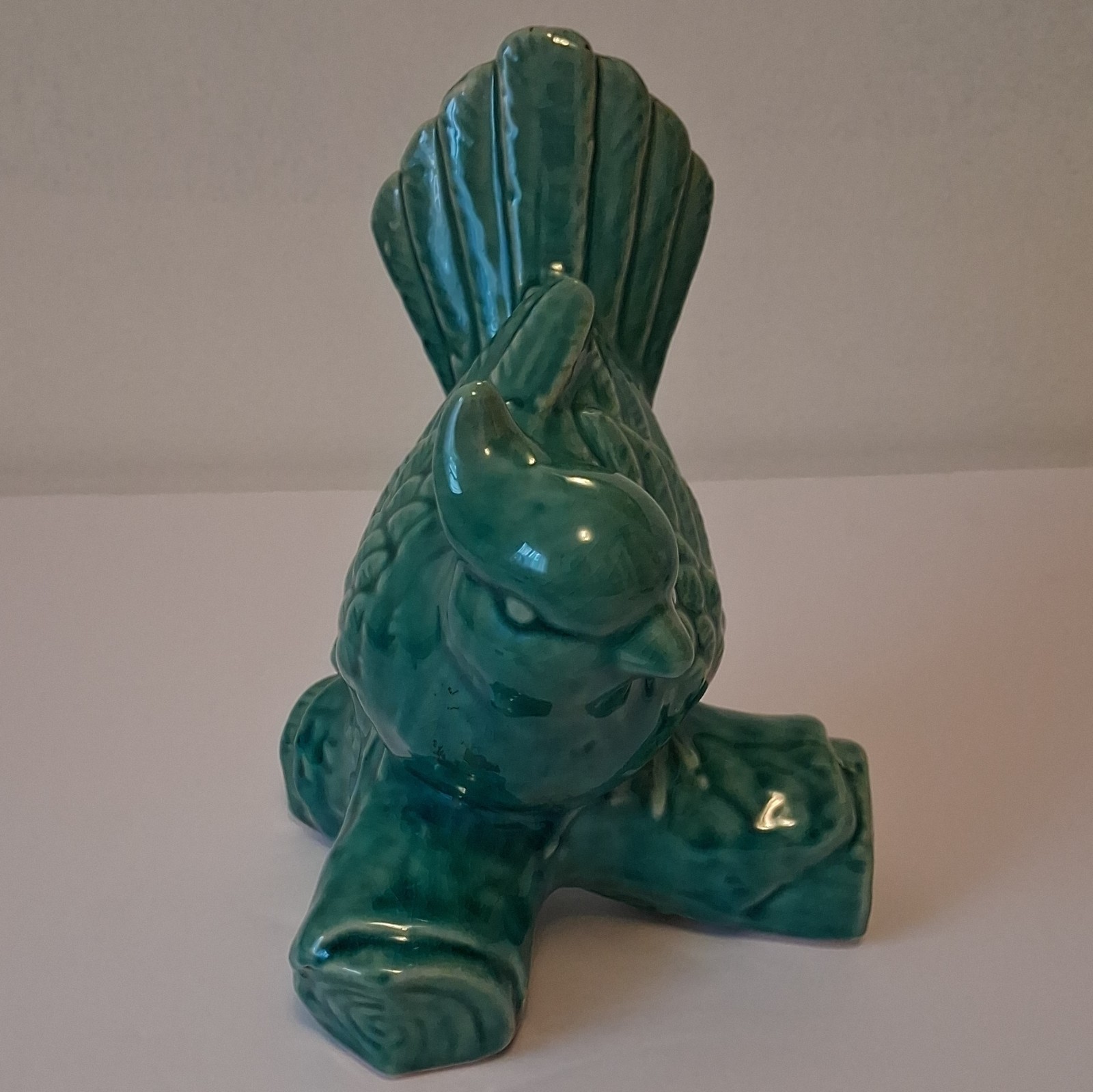Turquoise BIRD ceramic Figurine 7″H home decor