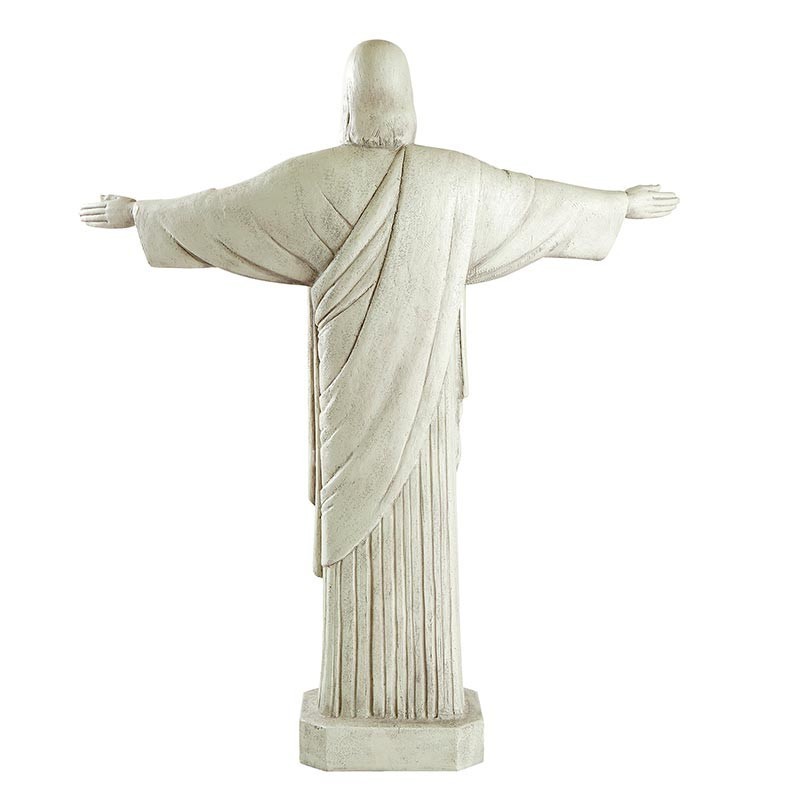 White Stoneresin Christ the Redeemer Outdoor Figurine Spiritual Decor Collection