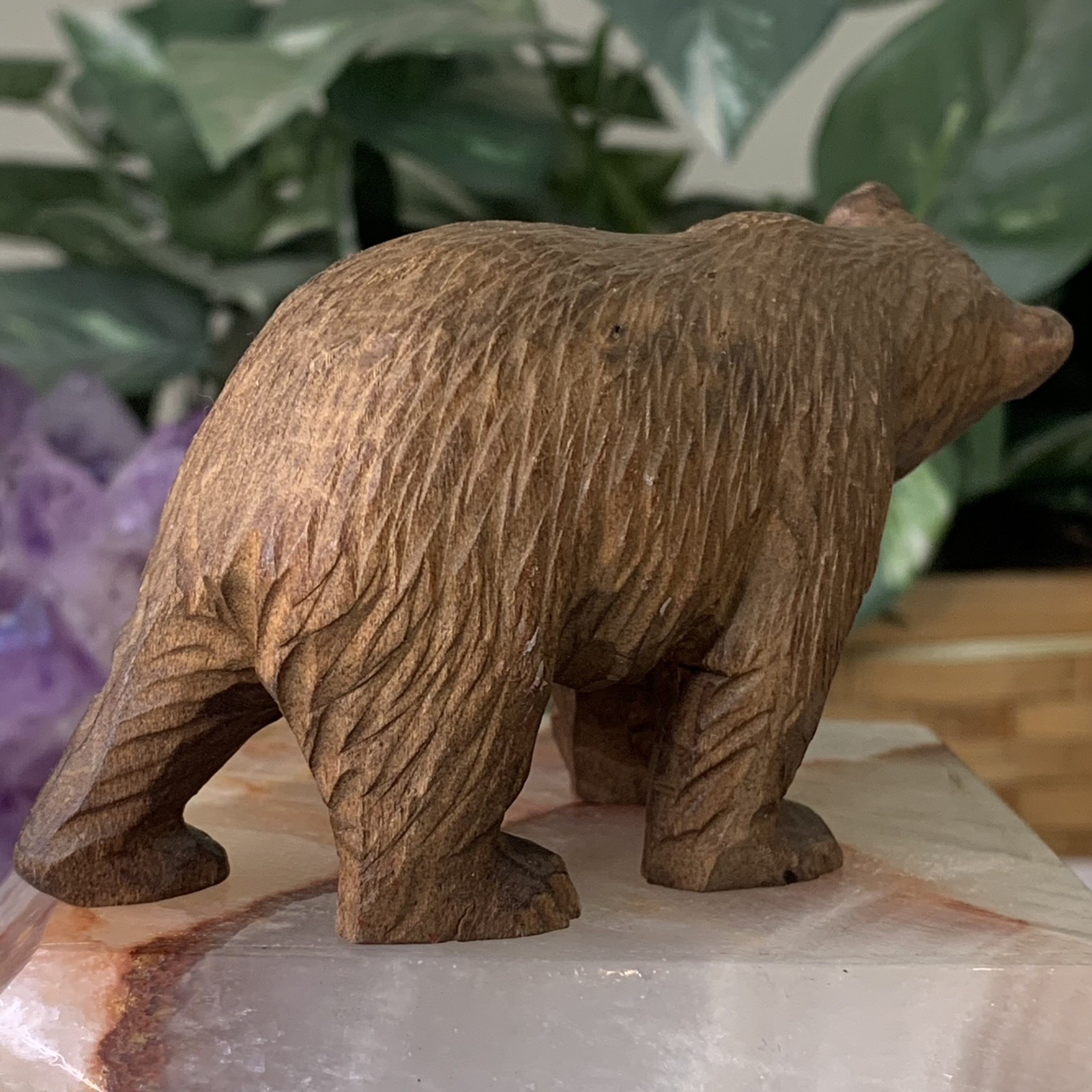 Vintage German or Swiss Black Forest or Brienz Carved Wood Bear Figurine Carving