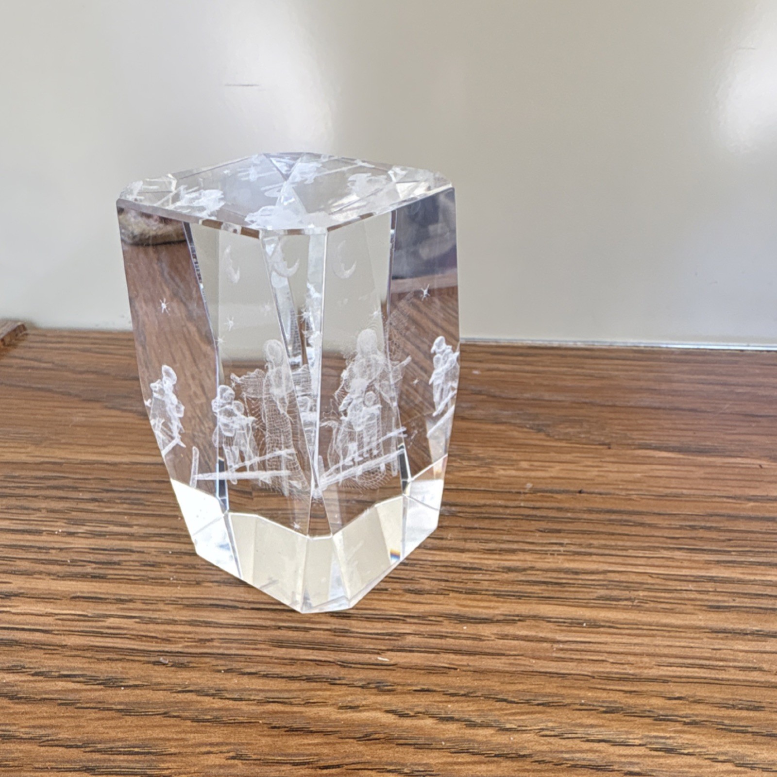 Crystal Angel Figurine Clear 3D Effect Glass Sculpture Decorative Adults Theme