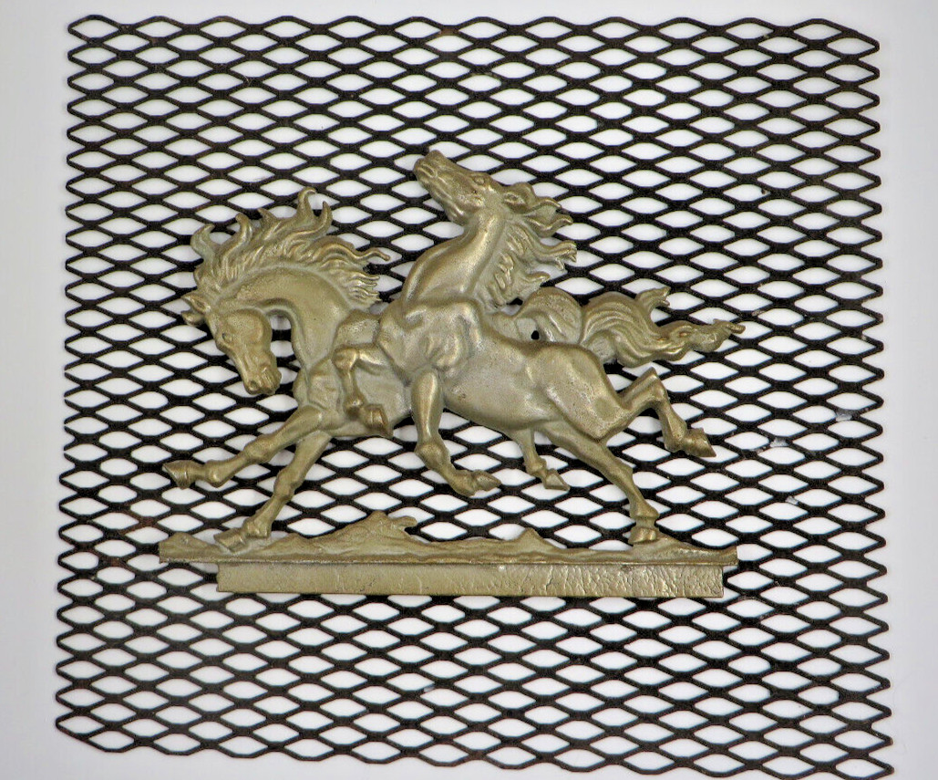 Cast Metal Wild Horses Mustangs On Window Grate? Sculpture Wall Art